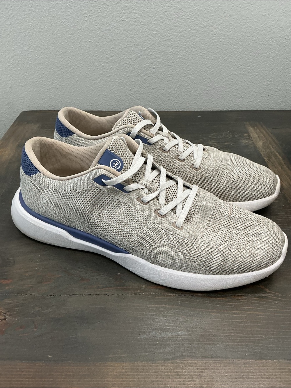 Peter Millar Hyperlight Glide Knit Sneakers Gray Blue Men’s Size 12